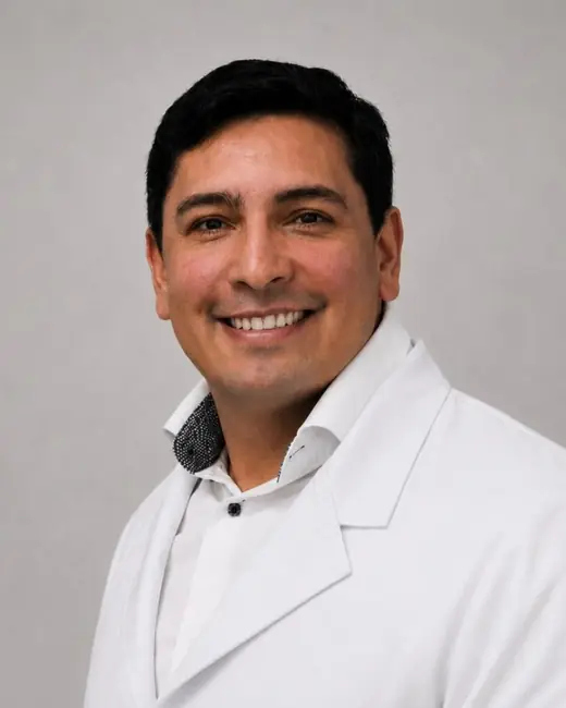 Dr. Rafael Santos Costa, oftalmologista da Clínica de Olhos Dornelas, de jaleco branco.